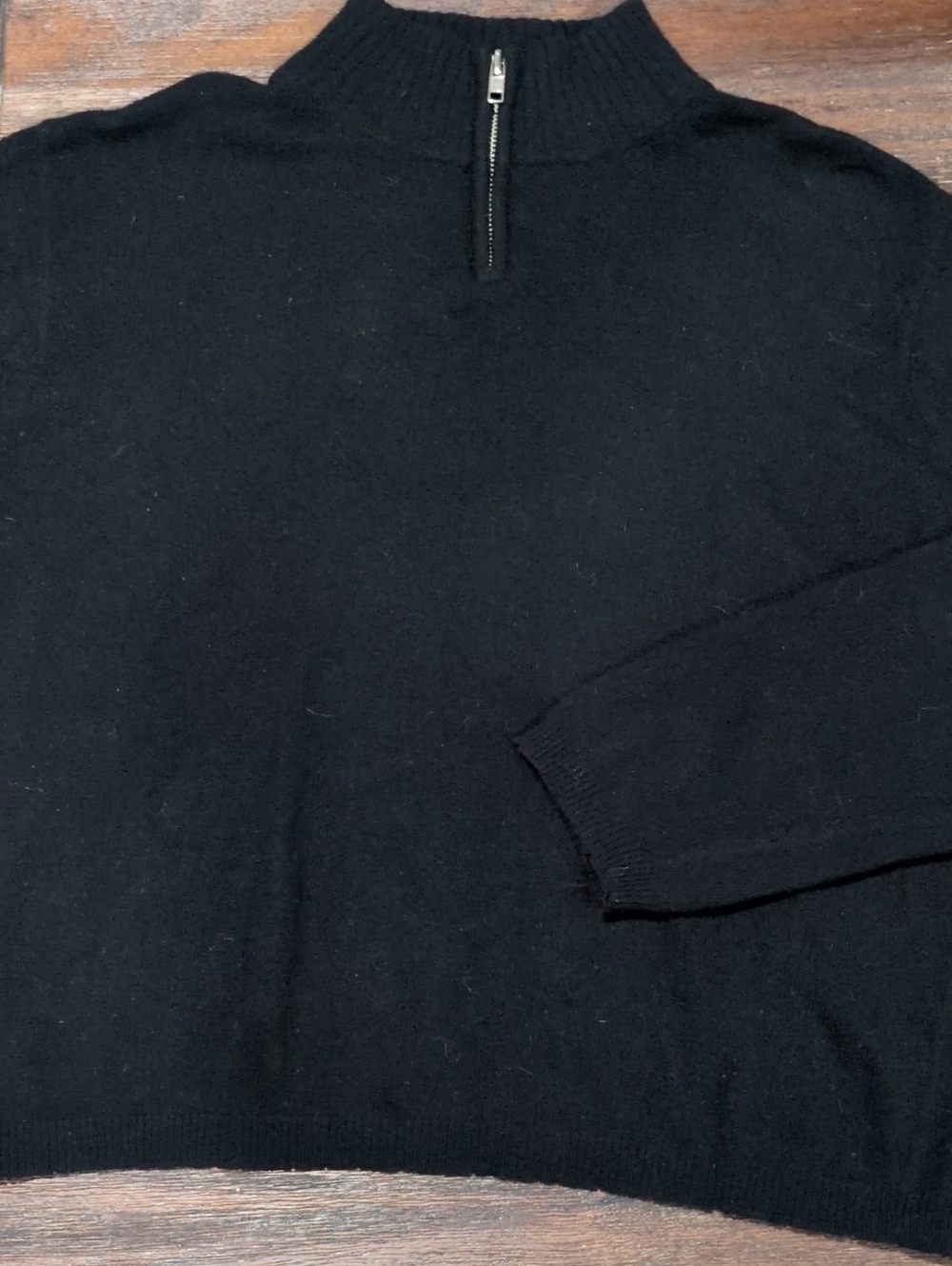 Bloomingdale's Black Zip-Neck 100% Cashmere Women's Medium